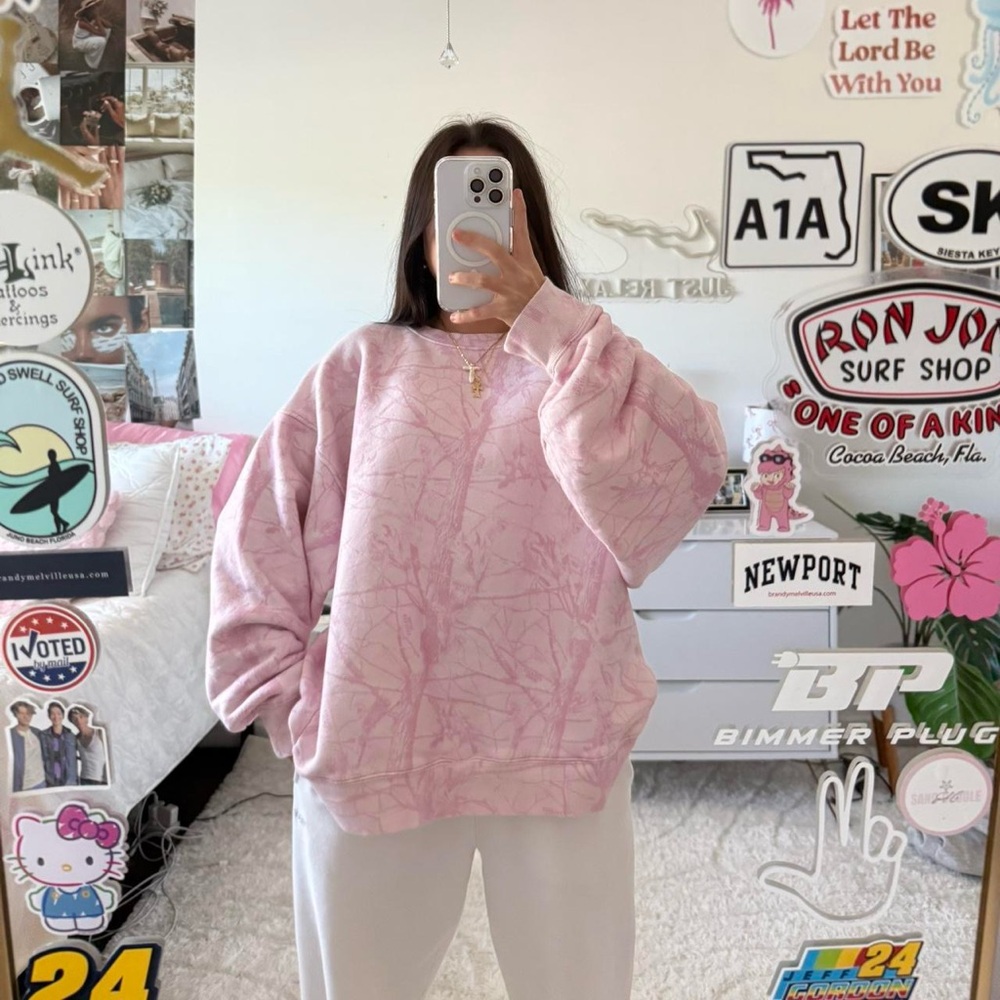 dairy boy bubblegum pink camo‎ crewneck sweatshirt